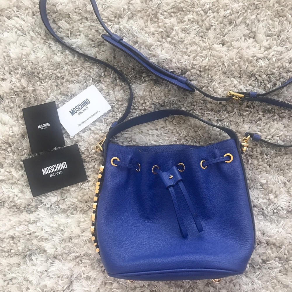 Moschino leather bucket bag